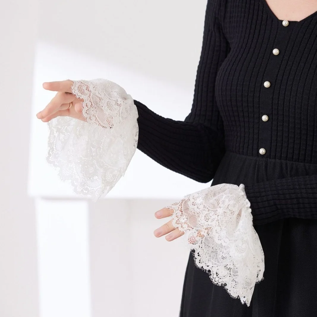 Elastic Lace Trim - 26 قطعة من الأكمام القصيرة المرنة
