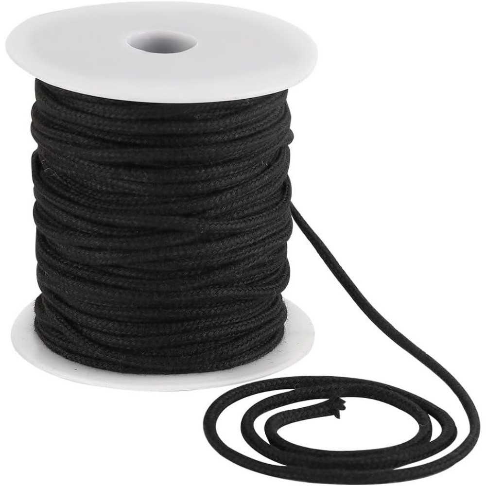Cord Trim Twisted - حبل قطني أسود بقطر 4 مم