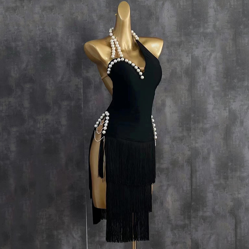 2025 الراقية فستان رقص اللاتين - مراجعة Beaded Trim Fringe وسعره