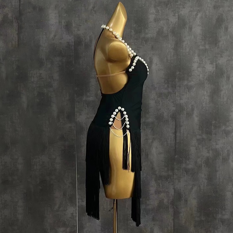 2025 الراقية فستان رقص اللاتين - مراجعة Beaded Trim Fringe وسعره