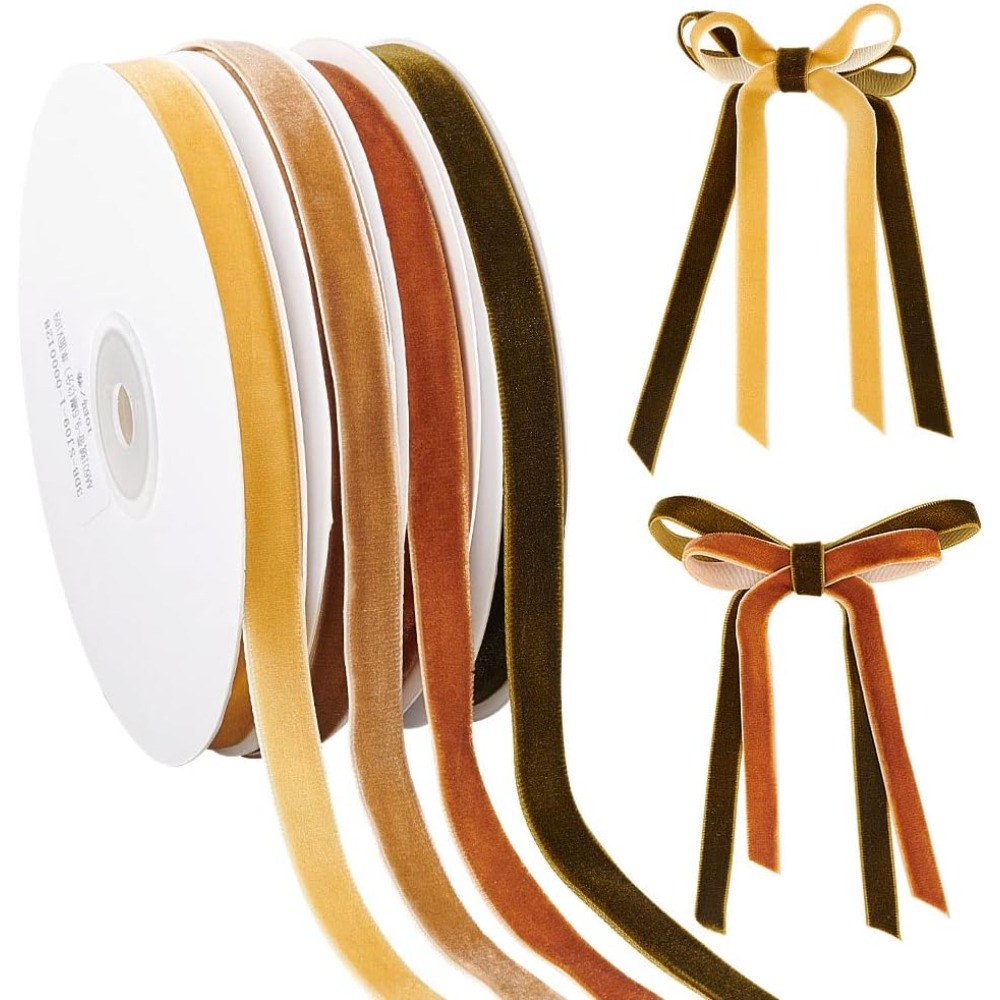 4 لفات من شريط المخمل أحادي ال - مراجعة Velvet Ribbon Roll وسعره
